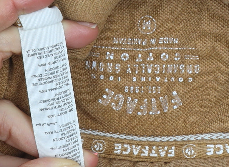 FatFace Men's Brown Cotton Polo Shirt M Regular Fit