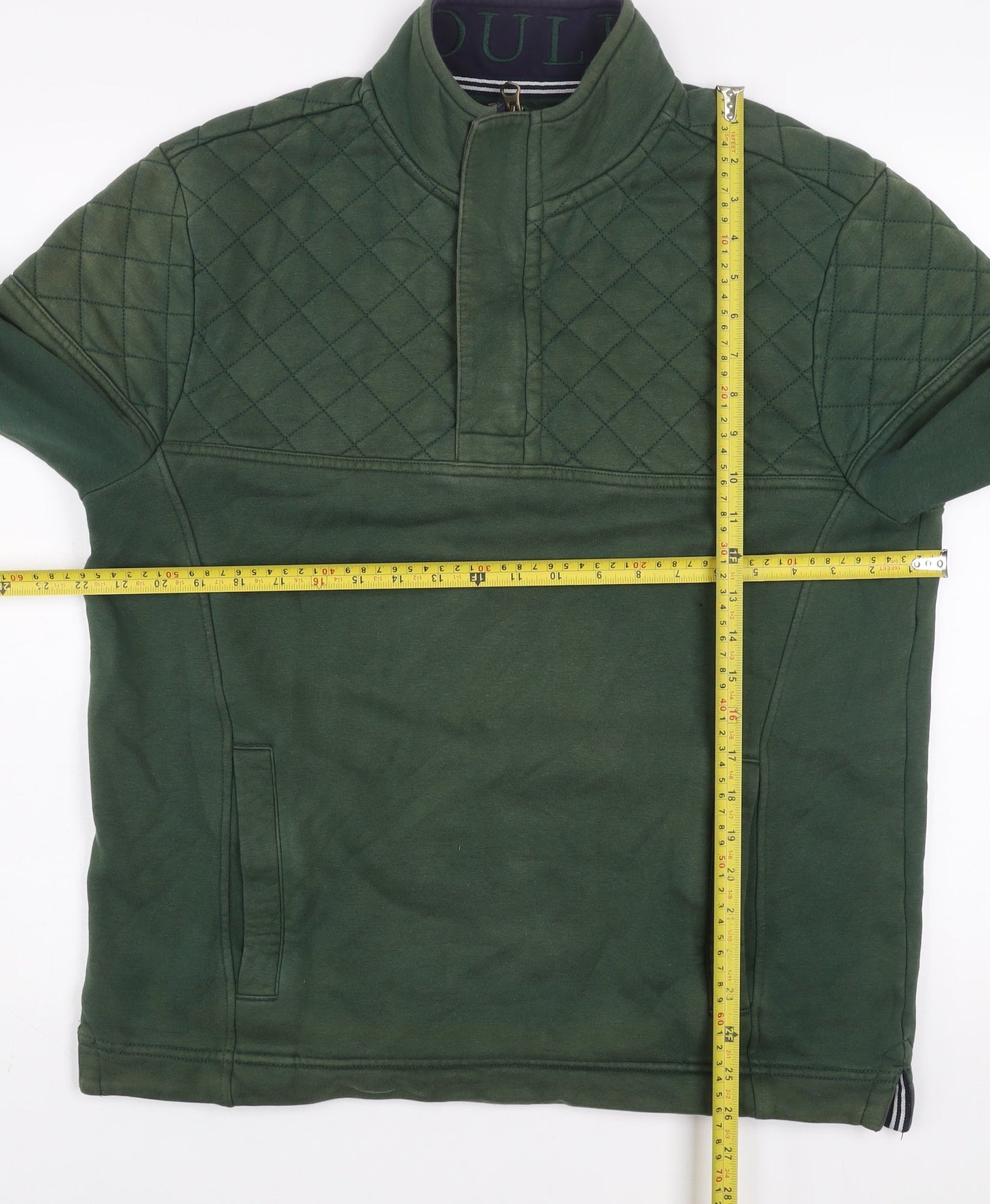 Joules Men's Green Quilted 1/4 Zip Sweatshirt Medium Classic Fit