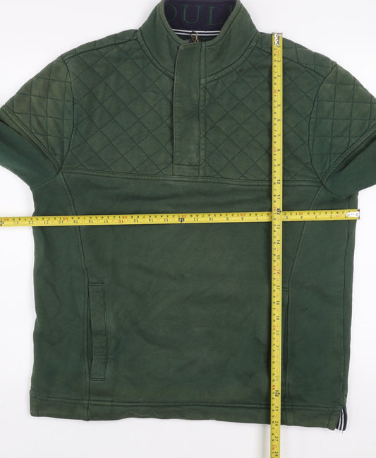 Joules Men's Green Quilted 1/4 Zip Sweatshirt Medium Classic Fit