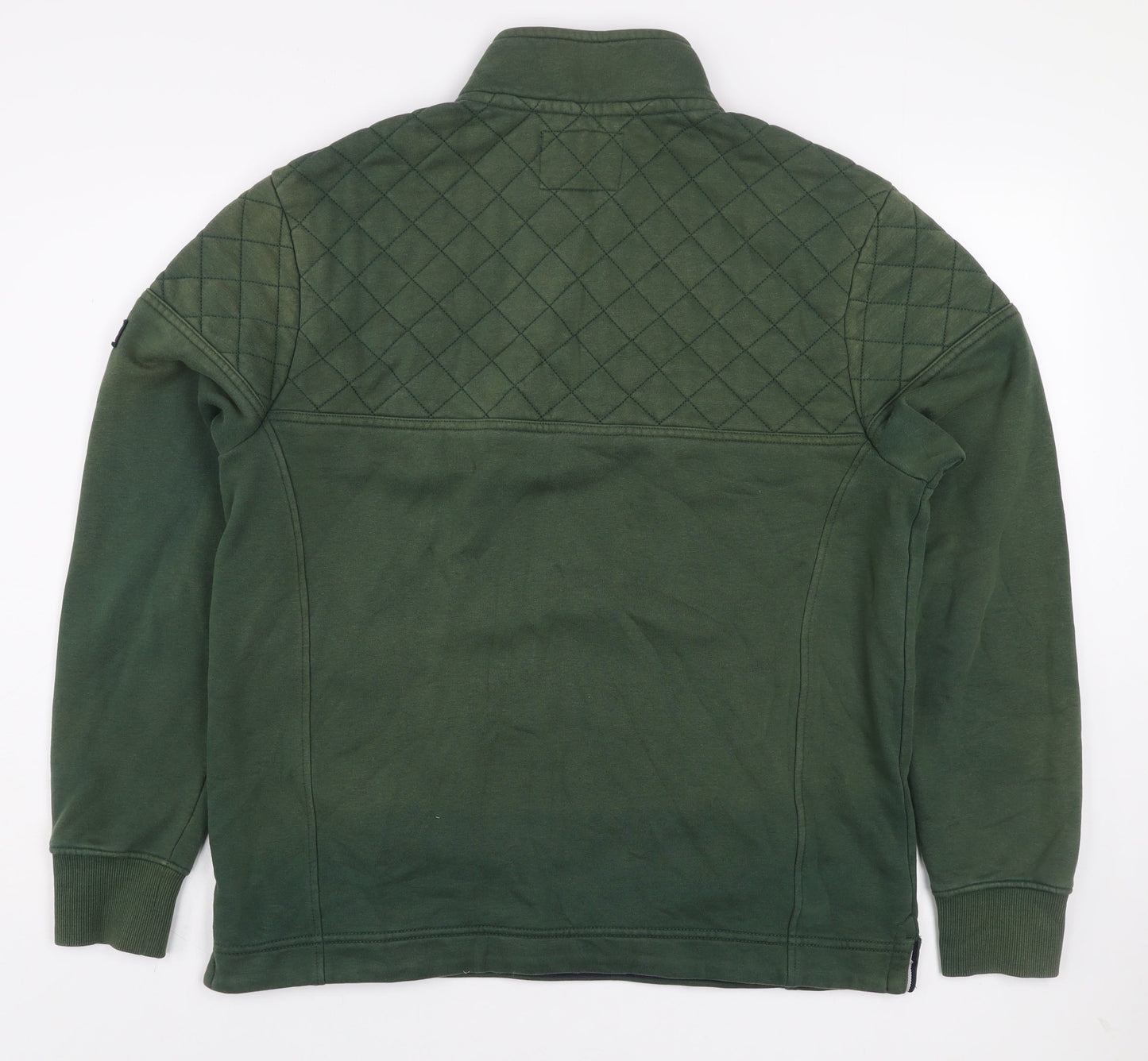 Joules Men's Green Quilted 1/4 Zip Sweatshirt Medium Classic Fit
