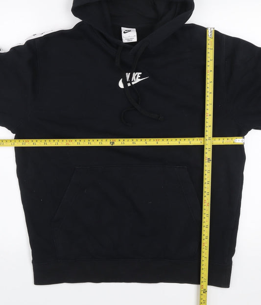 Nike Men's Black Pullover Hoodie S Logo Sports Fleece Sweatshirt