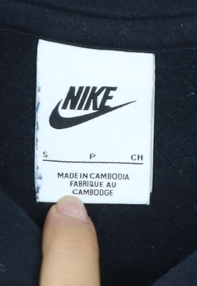 Nike Men's Black Pullover Hoodie S Logo Sports Fleece Sweatshirt