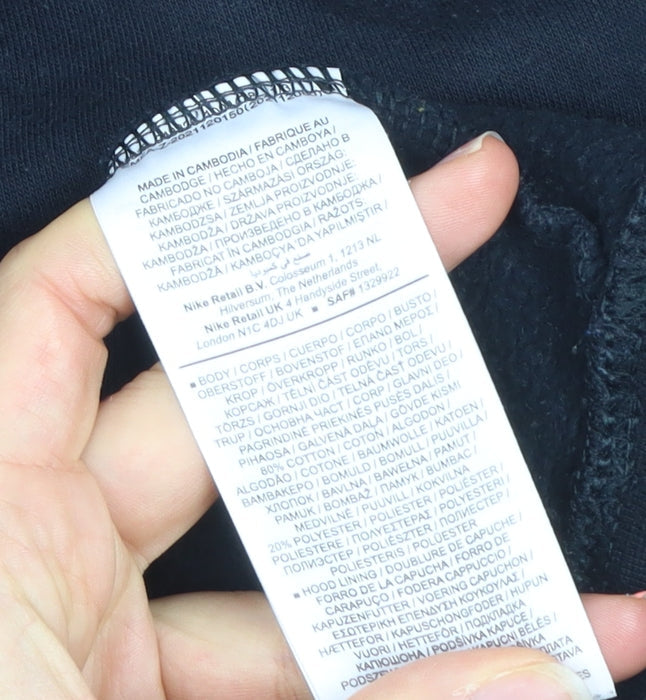 Nike Men's Black Pullover Hoodie S Logo Sports Fleece Sweatshirt