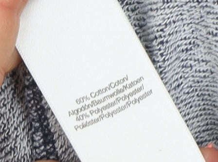 DKNY Women Blue Jogger Sweatpants M Cotton Blend Tapered Fit