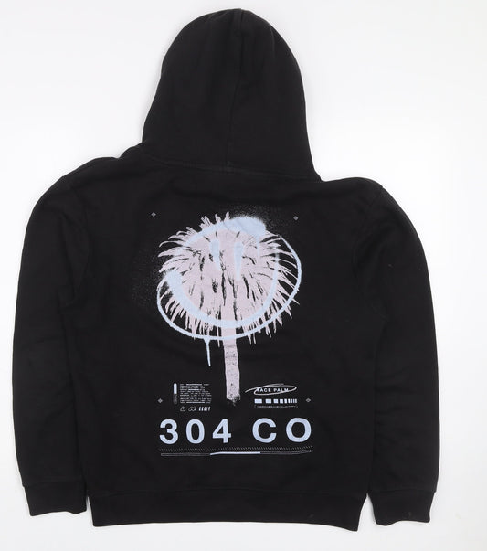 304 Men's Black Pullover Hoodie XS Graphic Logo Streetwear