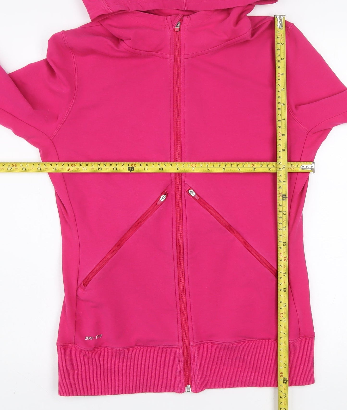 Nike Women’s Pink Full Zip Dri-FIT Hoodie Sweatshirt M