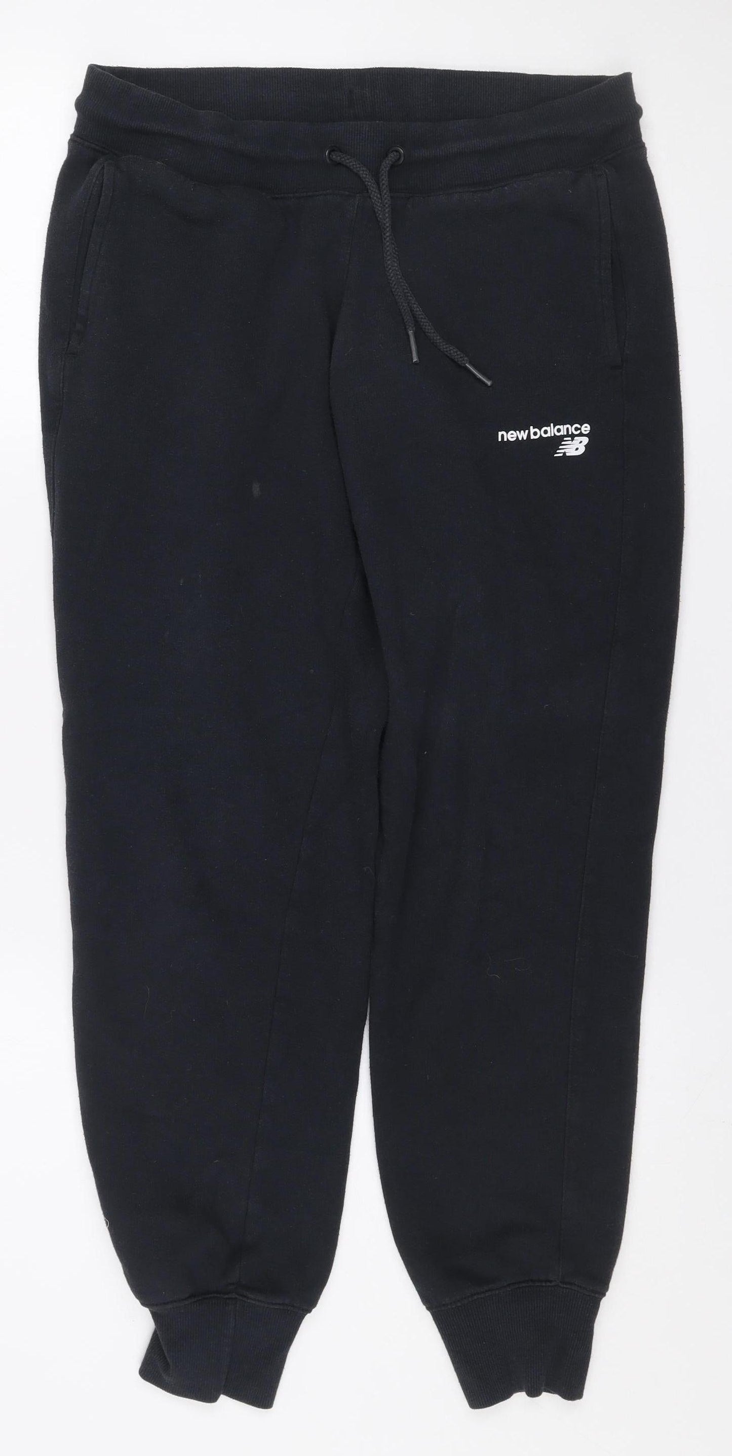 New Balance Men Black Jogger Sweatpants M Fleece Tapered Fit