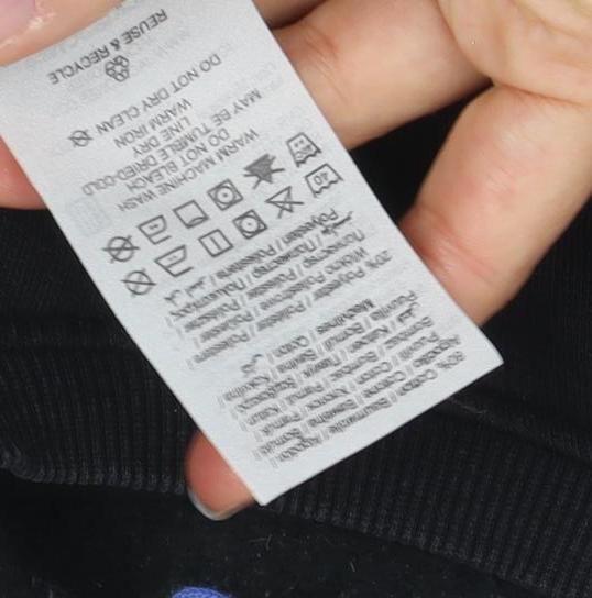 Jack & Jones Men's Black Cotton Graphic Logo Sweatshirt M