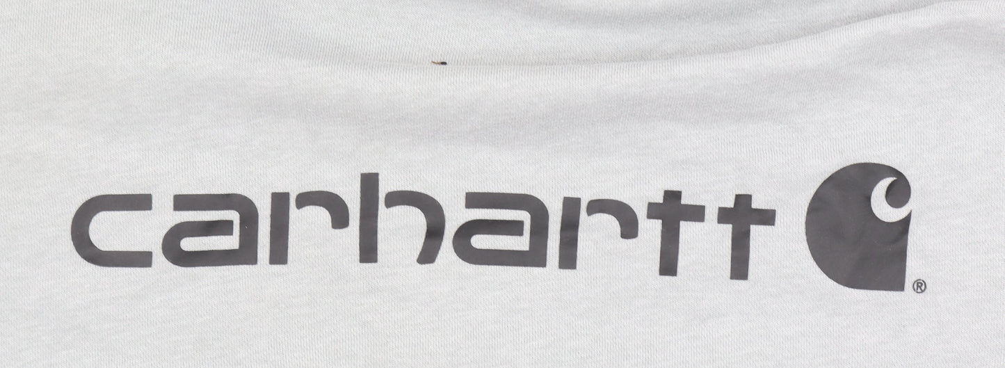 Carhartt Men's Grey Relaxed Fit Pullover Hoodie Size M