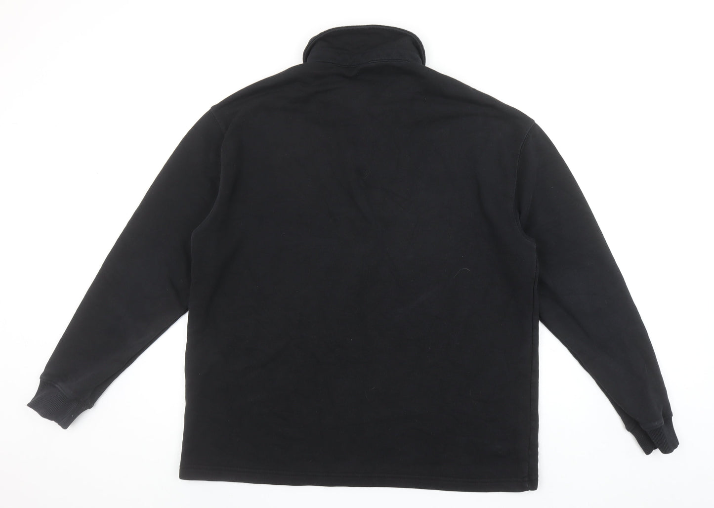 Zara Men's Black Collared Henley Sweatshirt Size M