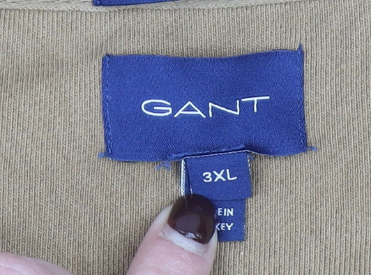 GANT Men's Beige Relaxed Fit Cotton Sweatshirt 3XL