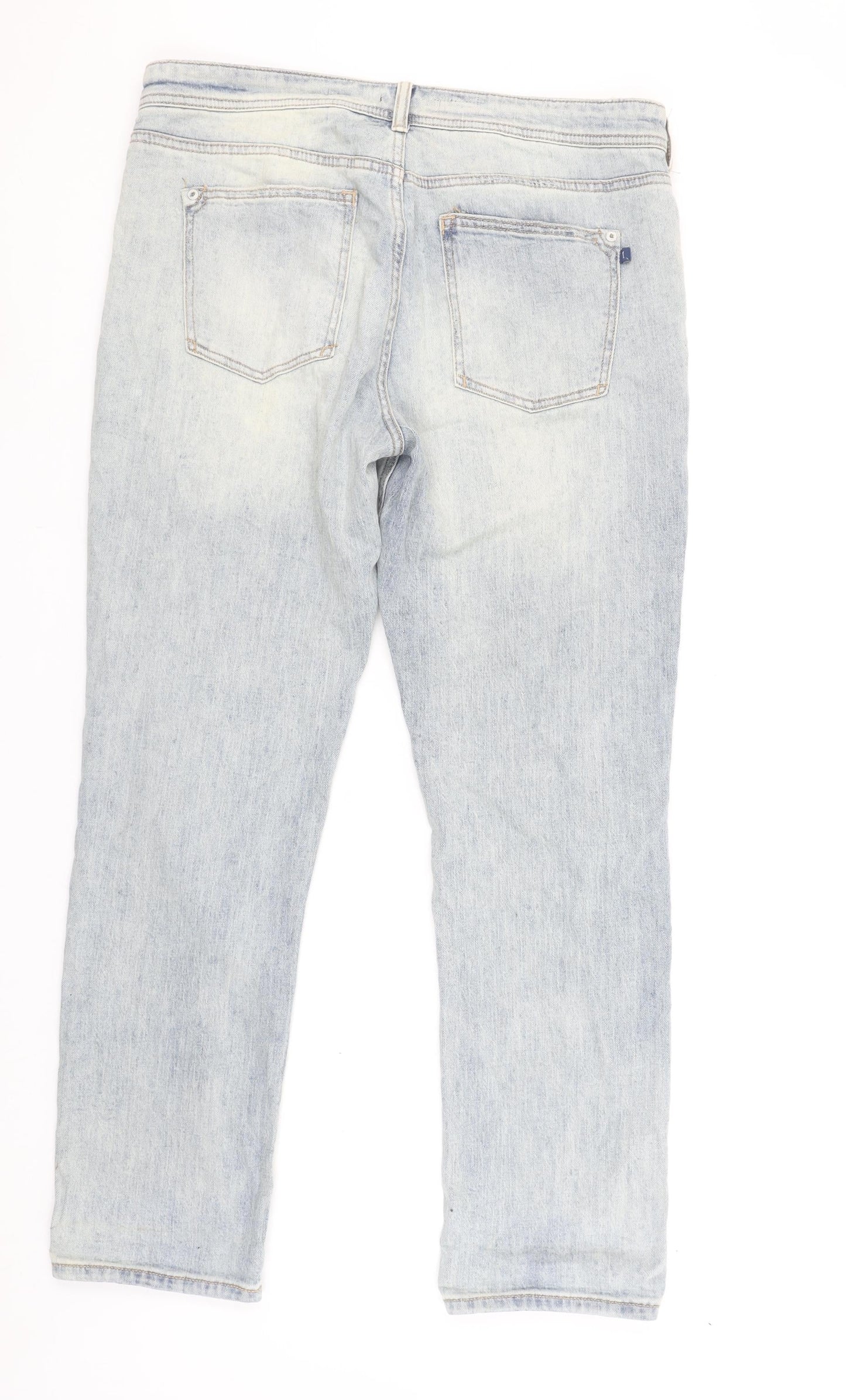 Pilcro Women's Light Blue Slim Boyfriend Distressed Jeans Size 30