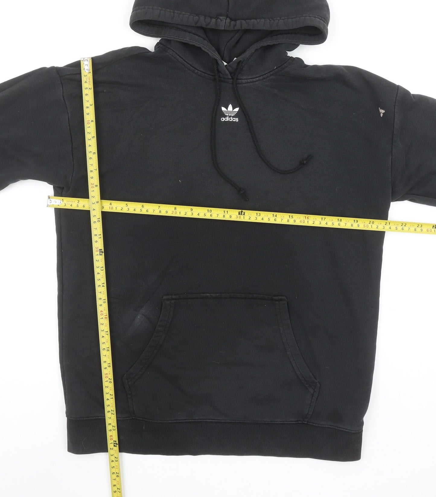 Adidas Men's Black Pullover Hoodie Size S Cotton Blend Sportswear