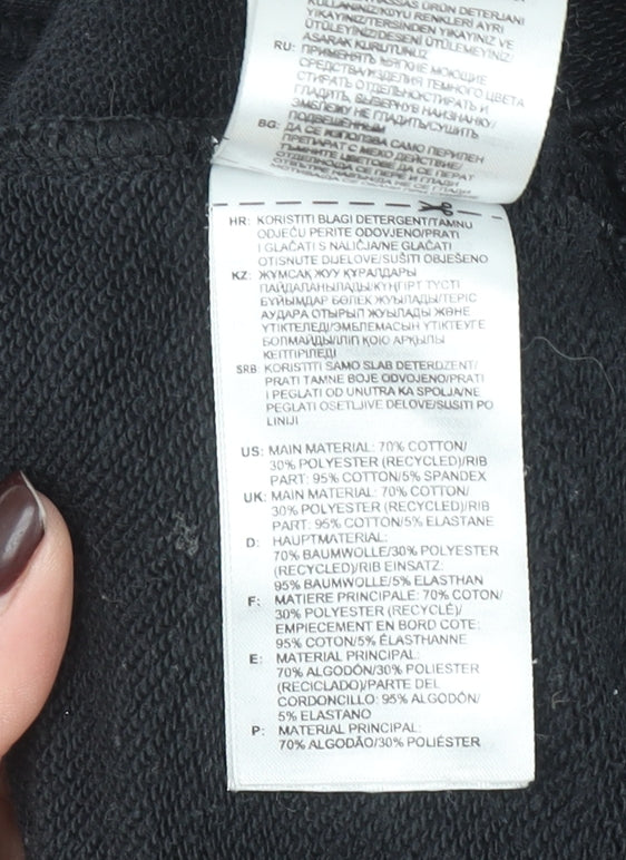 Adidas Men's Black Pullover Hoodie Size S Cotton Blend Sportswear