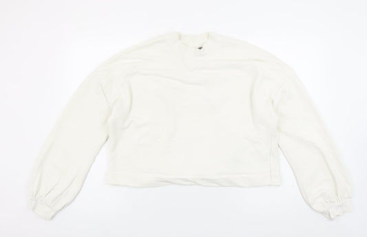 Sweaty Betty Women White Cotton Blend Backless Pullover Sweatshirt L