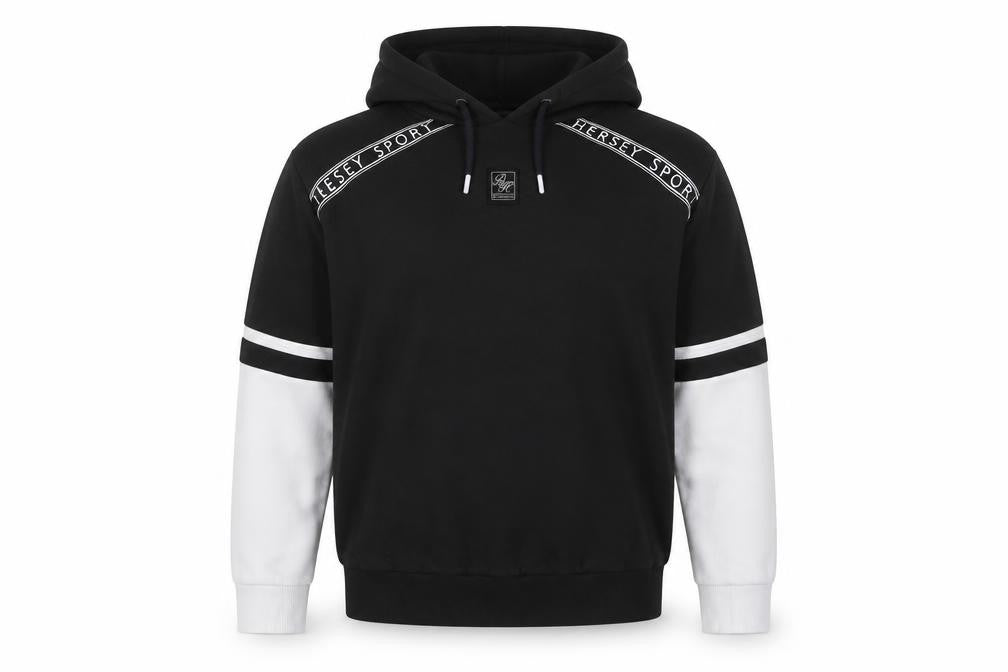 Beck & Hersey Men's Black Hoodie Pullover Logo Sports Style Size M