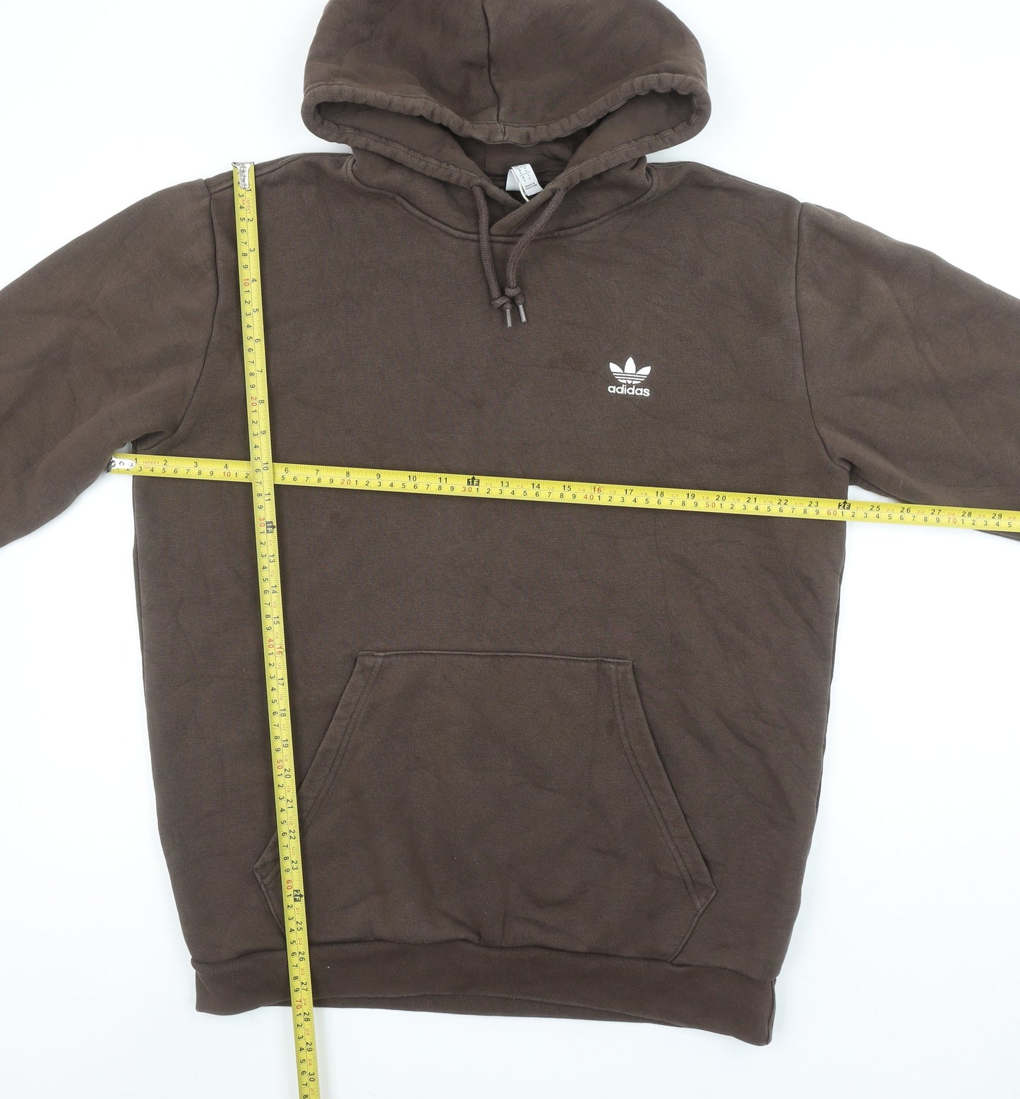 Adidas Men's Brown Pullover Hoodie L Fleece Cotton Blend