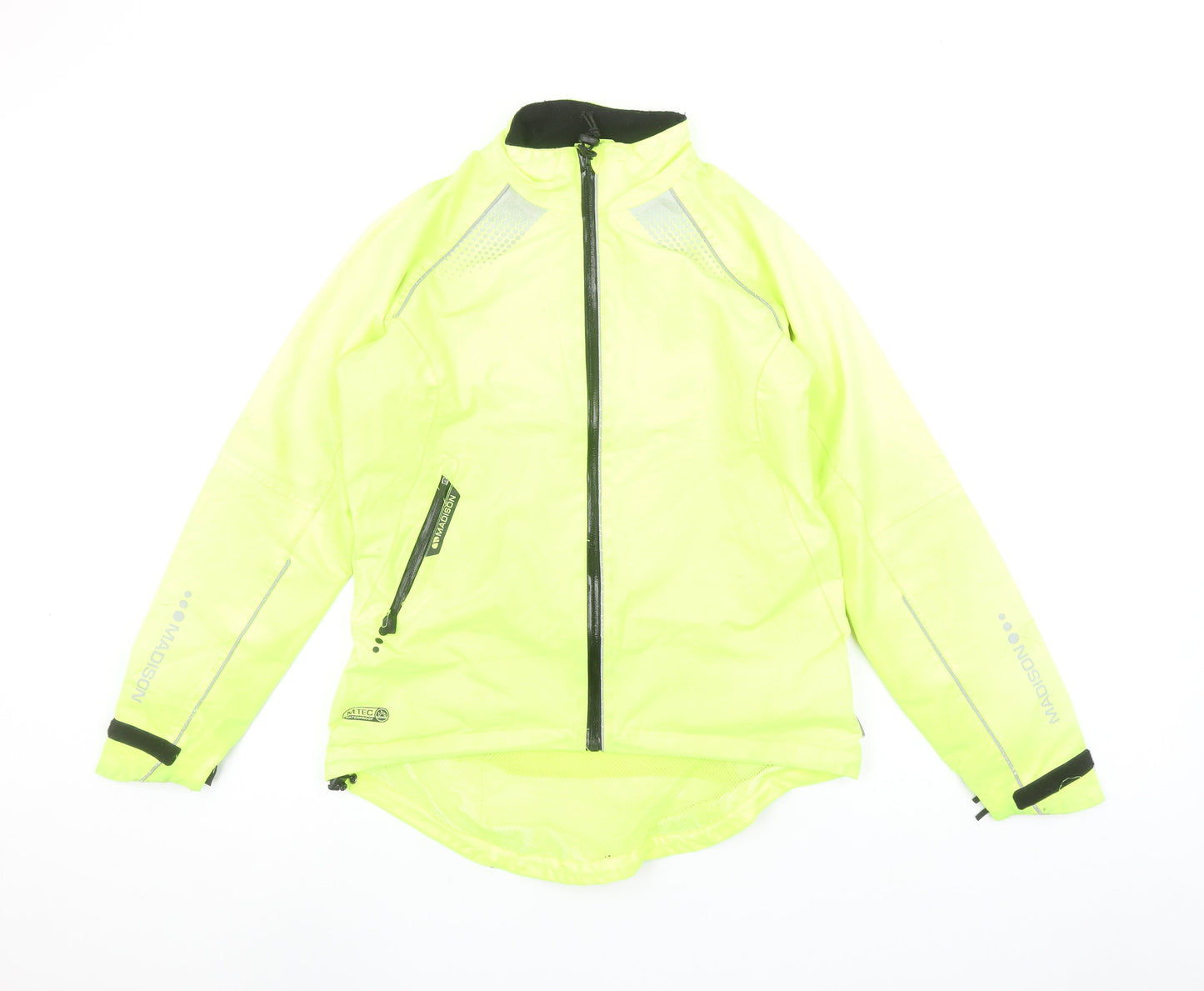 Madison Women's Yellow Cycling Windbreaker Jacket Size 10 Reflective Waterproof