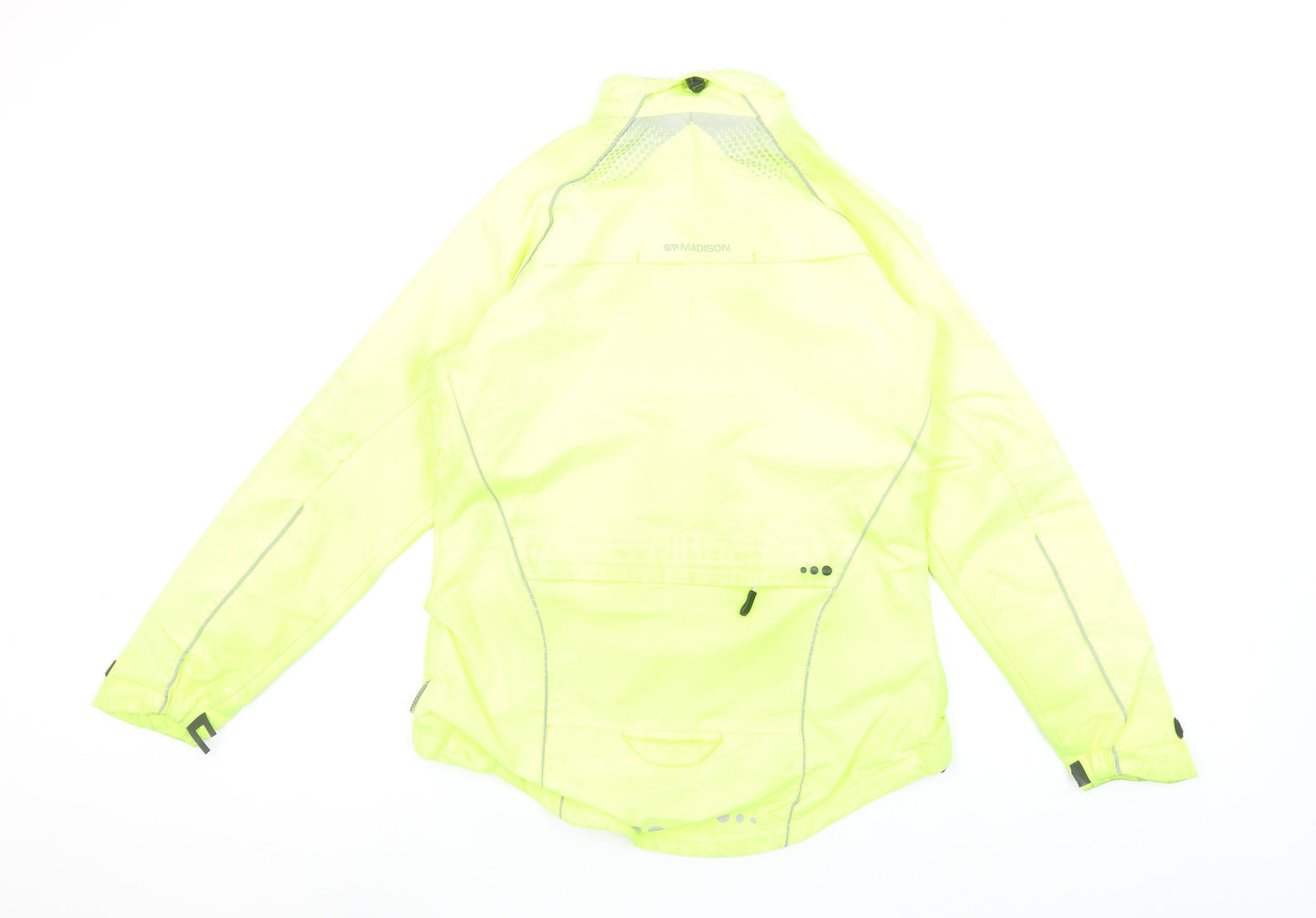 Madison Women's Yellow Cycling Windbreaker Jacket Size 10 Reflective Waterproof
