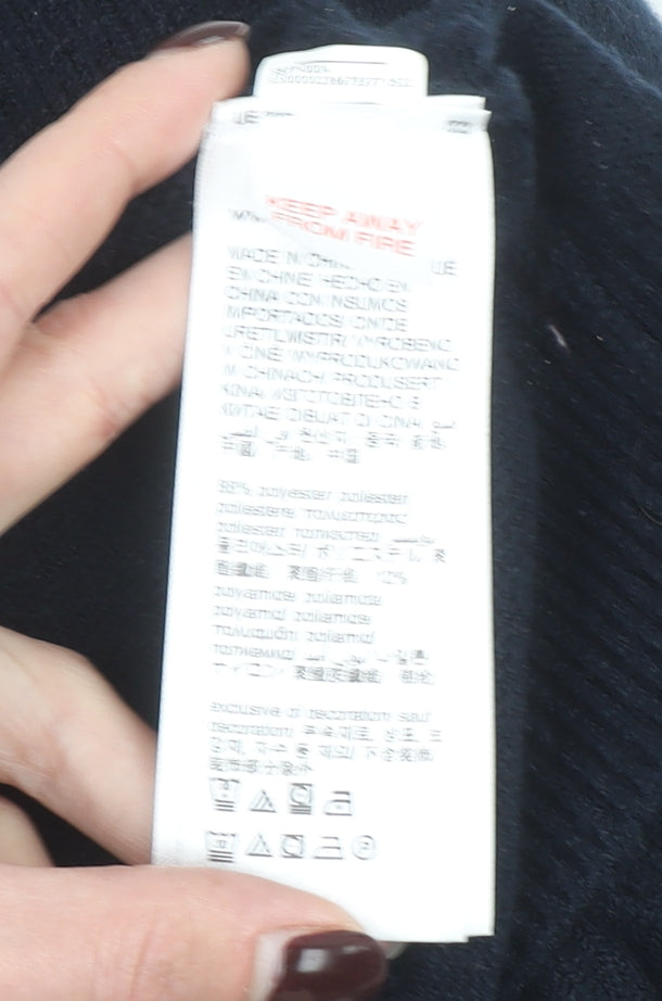 Tommy Hilfiger Girls Navy 1/2 Zip Jumper Size 140 Full Zip Knitwear