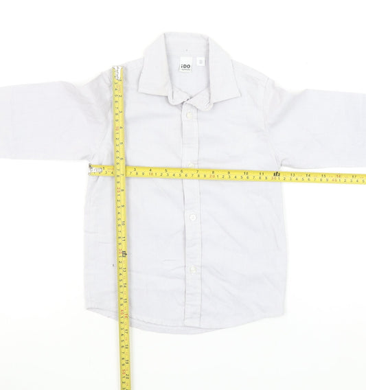 iDO Boys White 4 Years Button-Up Long Sleeve Cotton Shirt