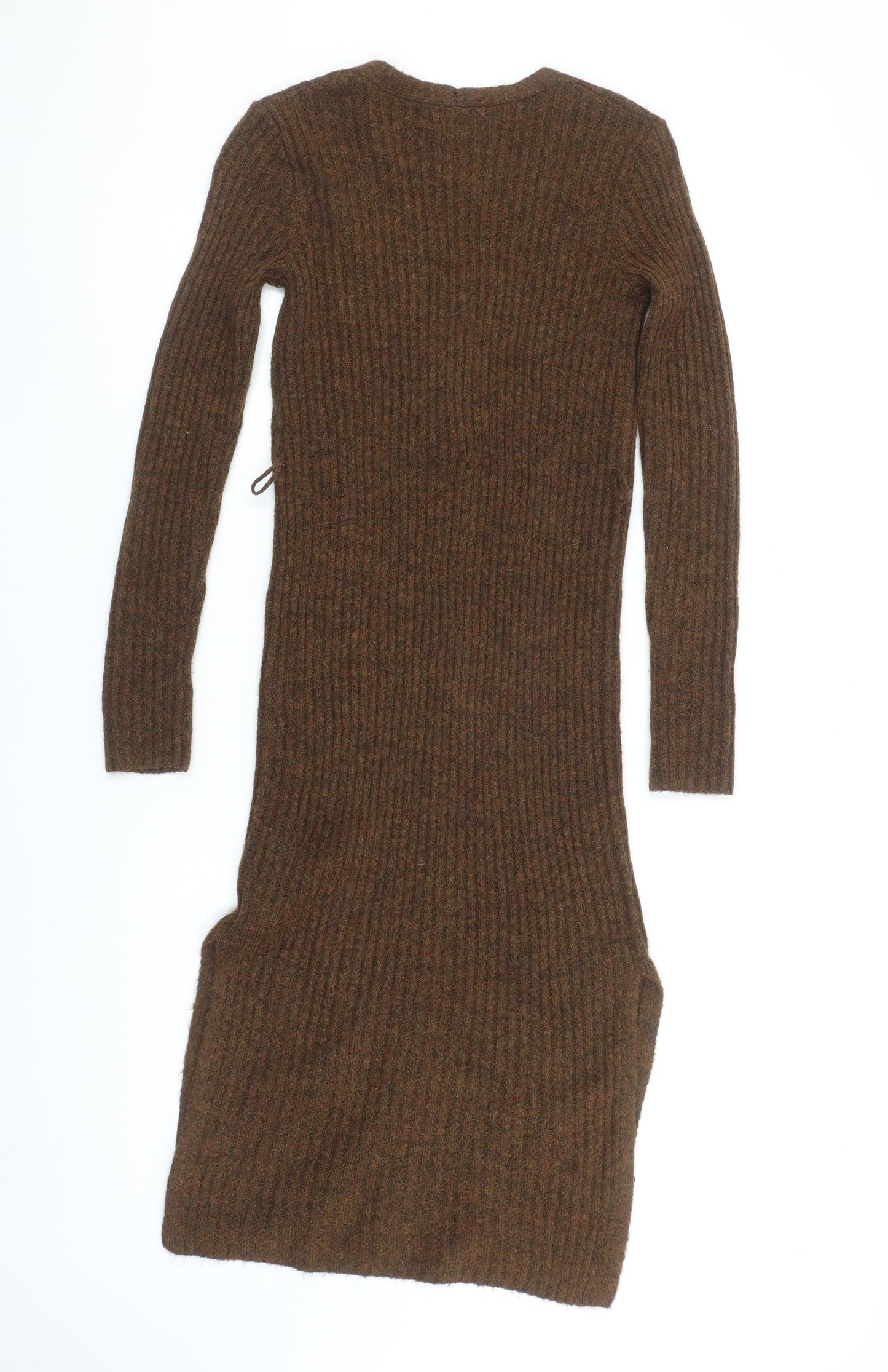 Jessica Simpson Women's Brown Knit Button Midi Dress XS