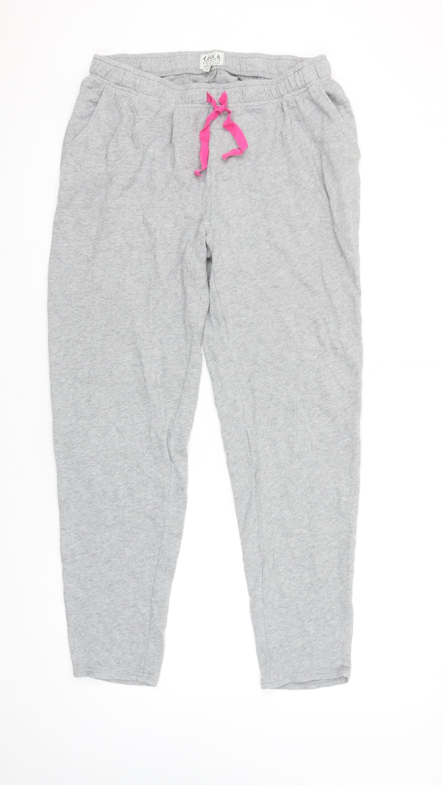 Joules Women’s Grey Jogger Trousers Size 8 Cotton Blend Lounge Pants