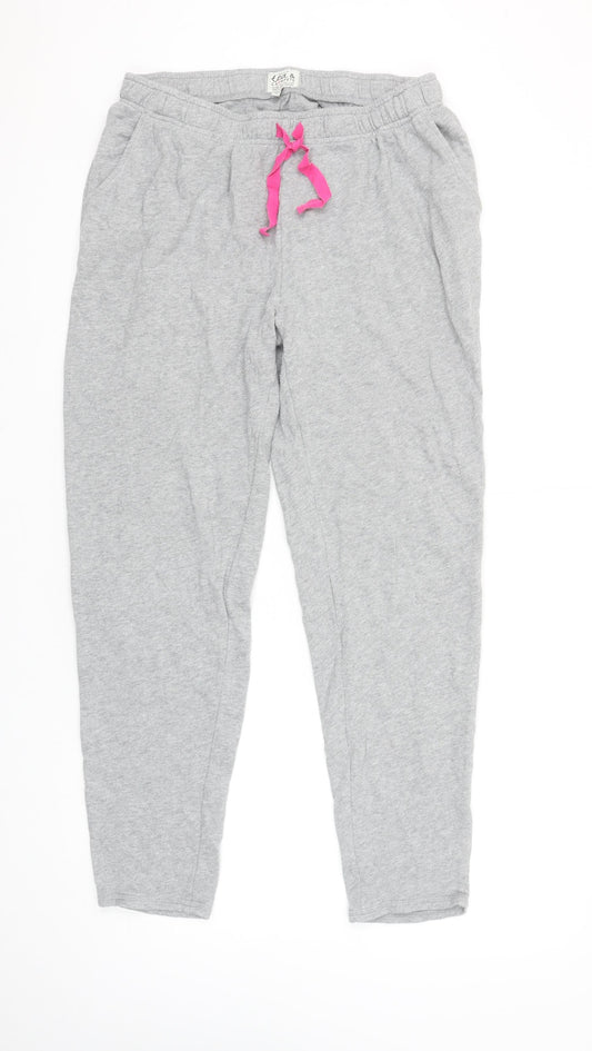 Joules Women’s Grey Jogger Trousers Size 8 Cotton Blend Lounge Pants