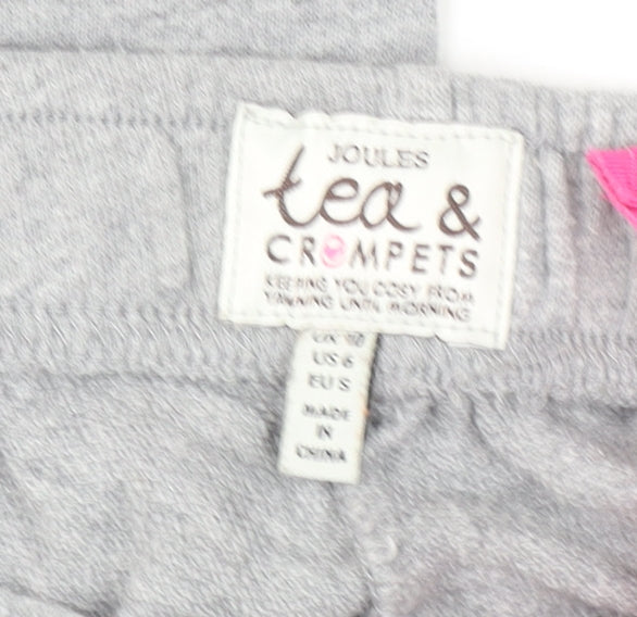 Joules Women’s Grey Jogger Trousers Size 8 Cotton Blend Lounge Pants