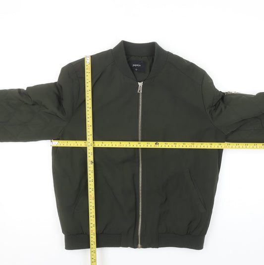 Papaya Women’s Green Bomber Jacket Size 10 Polyester Full Zip