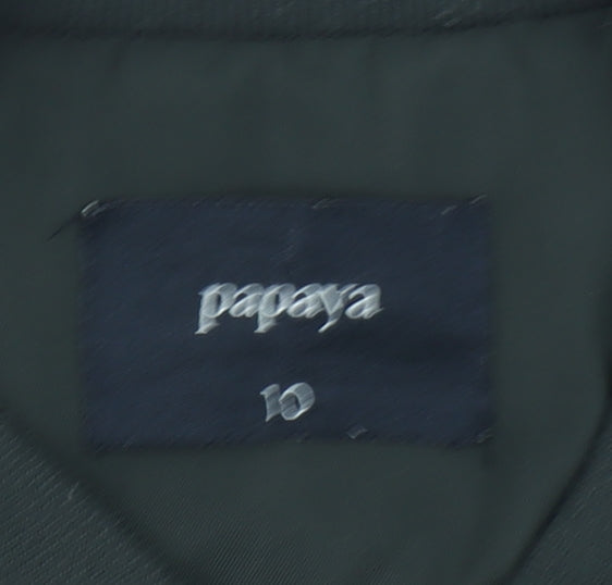 Papaya Women’s Green Bomber Jacket Size 10 Polyester Full Zip