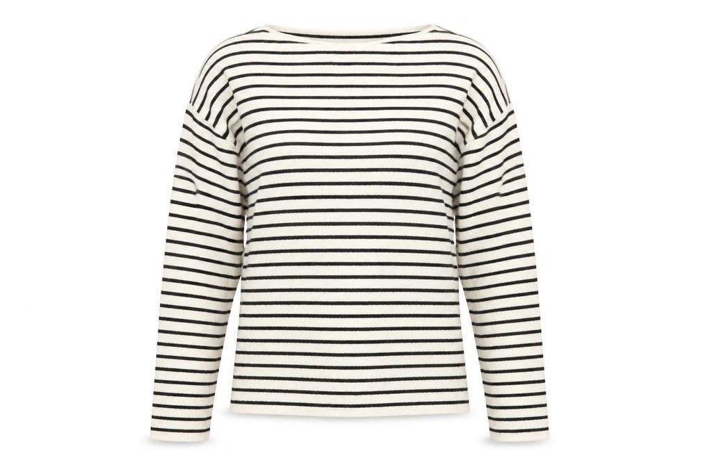 Vero Moda Women’s White Striped Boat Neck Knit Jumper Size S
