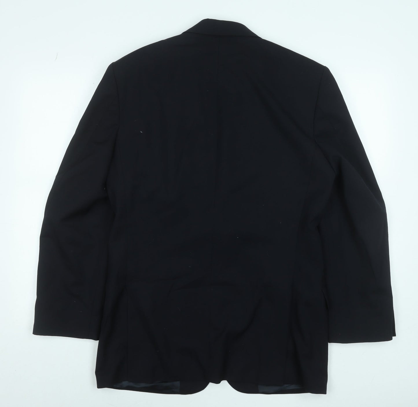 Marks and Spencer Men Blue 36 Regular Wool Single-Breasted Blazer