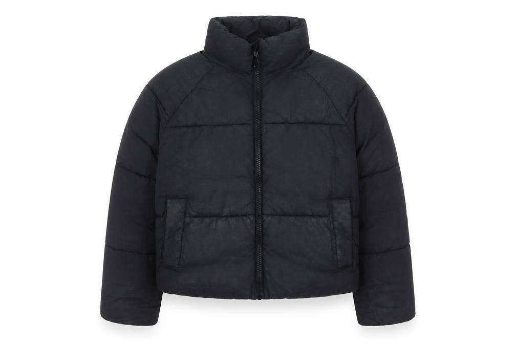 Monki Women’s Black Short Puffer Jacket Size S Quilted Lightweight