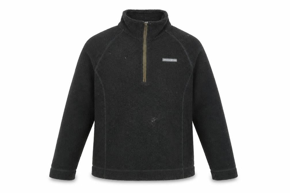 Mens UK M Regular Craghoppers Black Henley Sweatshirt
