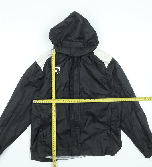 Sondico Boys Black Windbreaker Jacket 9-10 Years Hooded Lightweight