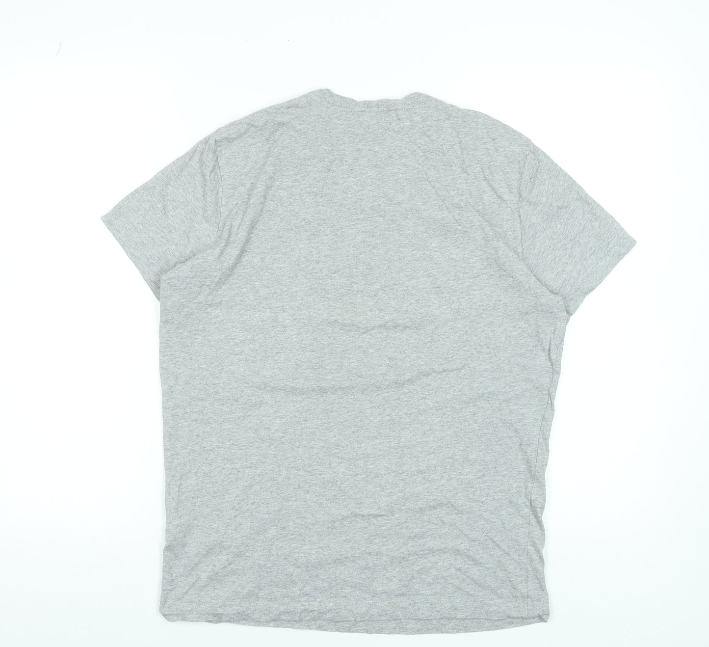 Diesel Men's Grey Cotton Crew Neck Logo T-Shirt Size M