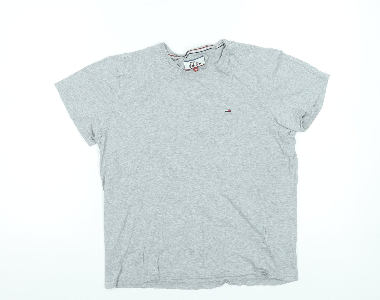 Tommy Hilfiger Denim Men's Grey Crew Neck Cotton T-Shirt M