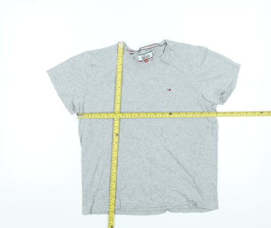 Tommy Hilfiger Denim Men's Grey Crew Neck Cotton T-Shirt M