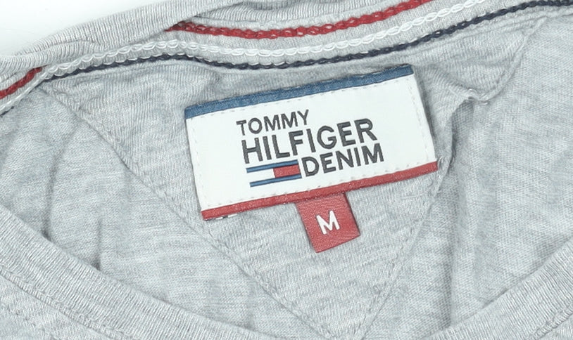 Tommy Hilfiger Denim Men's Grey Crew Neck Cotton T-Shirt M