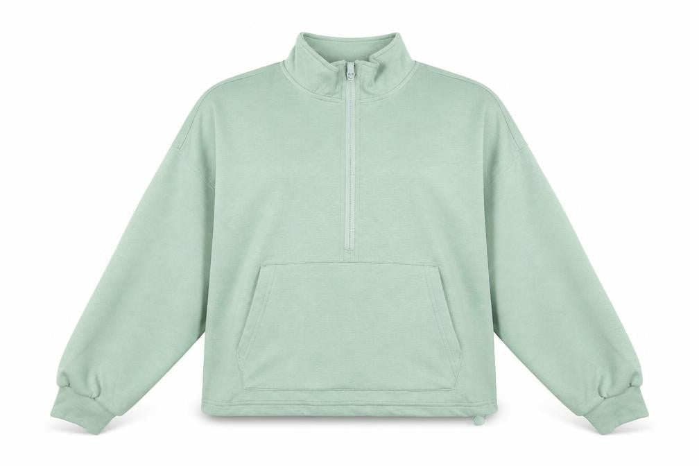 Yogalicious Women's Green Half Zip Pullover Sweatshirt Size M
