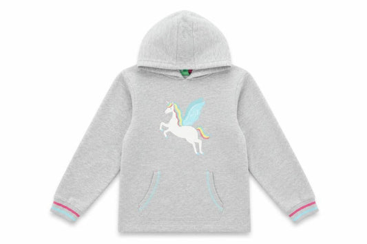 Mountain Warehouse Girls Grey Unicorn Pullover Hoodie 9-10 Years