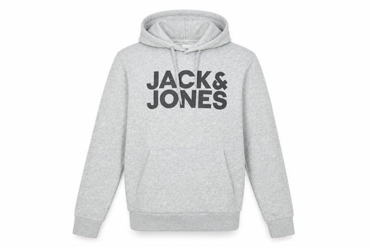 Mens UK S Regular JACK & JONES Grey Pullover Hoodie