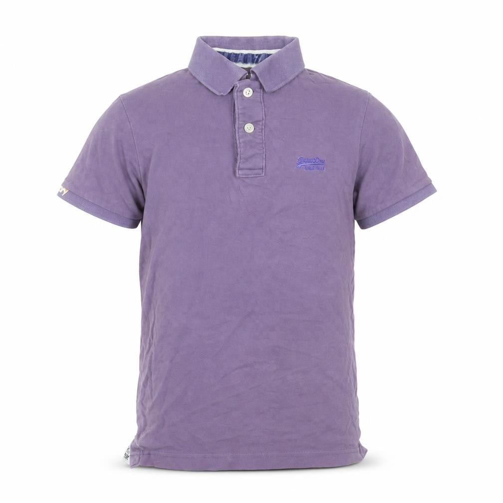 Superdry Men's Purple Cotton Short Sleeve Polo Shirt Size S