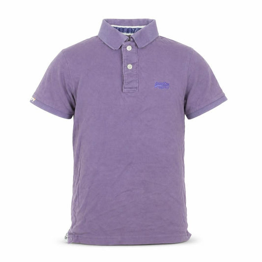 Superdry Men's Purple Cotton Short Sleeve Polo Shirt Size S