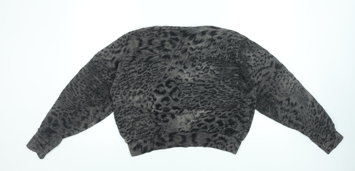 AllSaints Women’s Grey Animal Print Pullover Sweatshirt Small