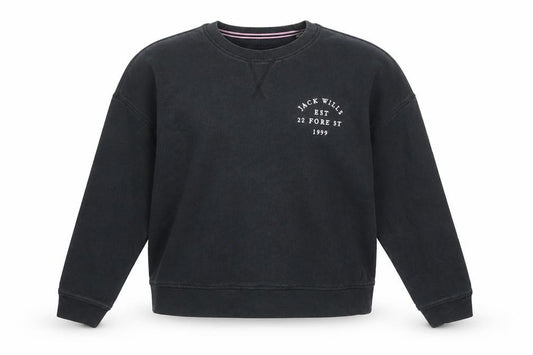 Womens UK 12 Regular Jack Wills Black Pullover Sweatshirt