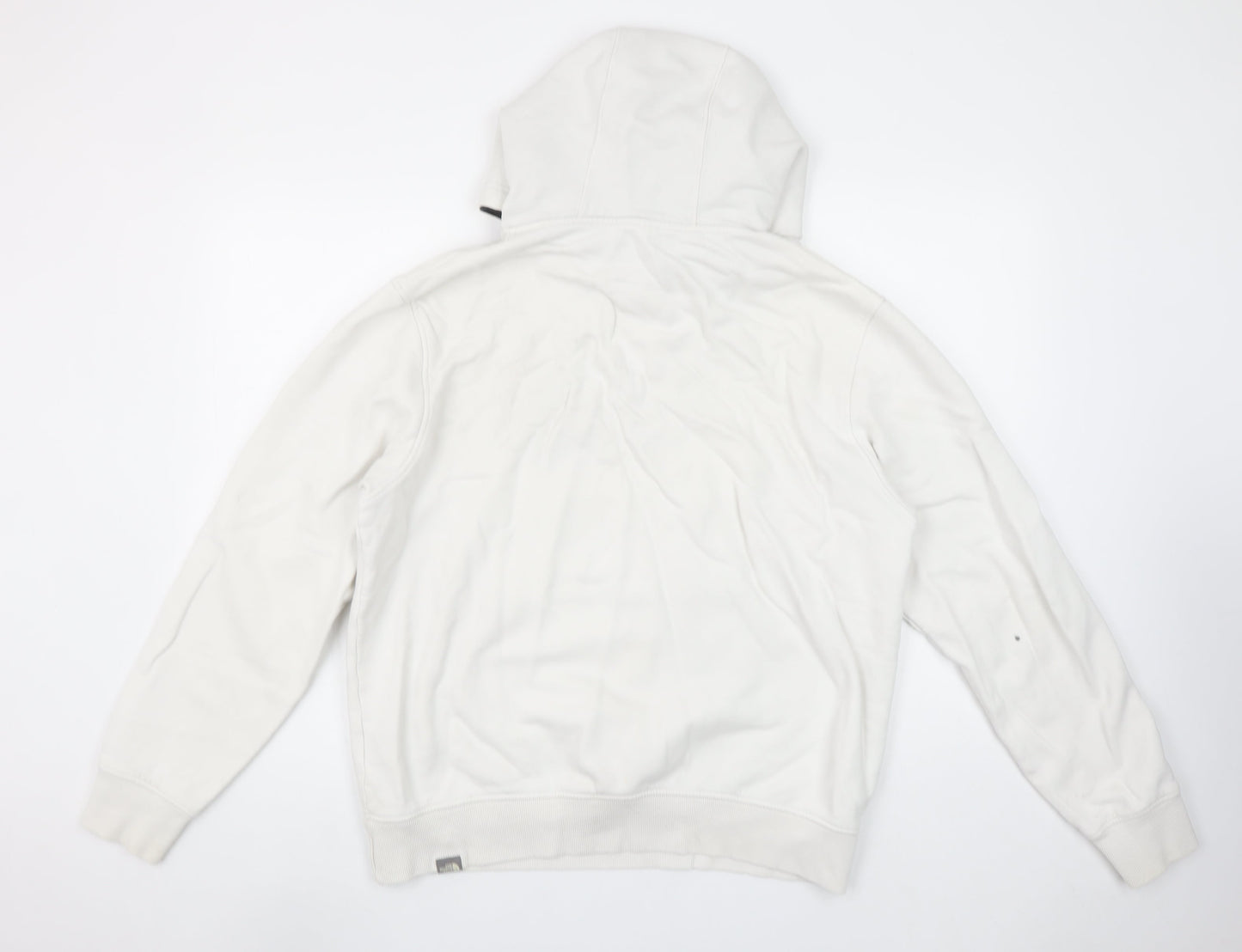 The North Face Men's White Hoodie L Pullover Cotton Logo Outdoor