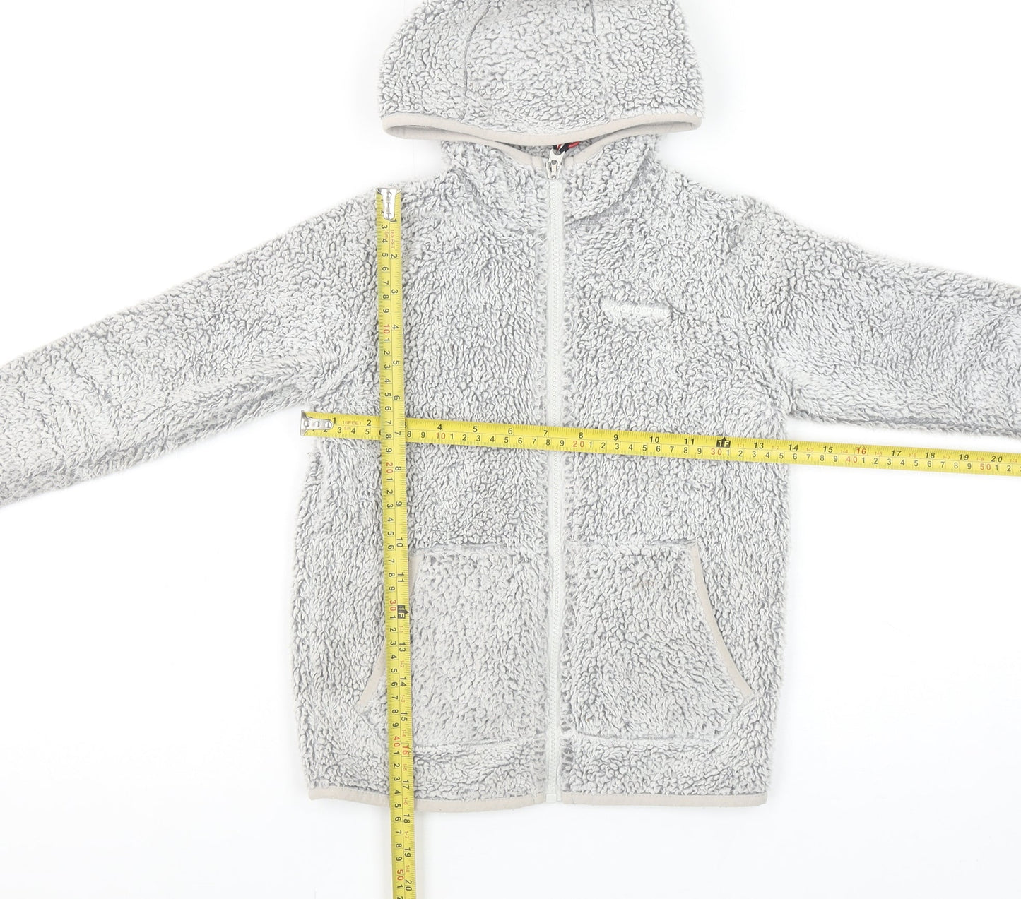 Craghoppers Girls Grey Fleece Hooded Full Zip Jacket Age 5-6 Years