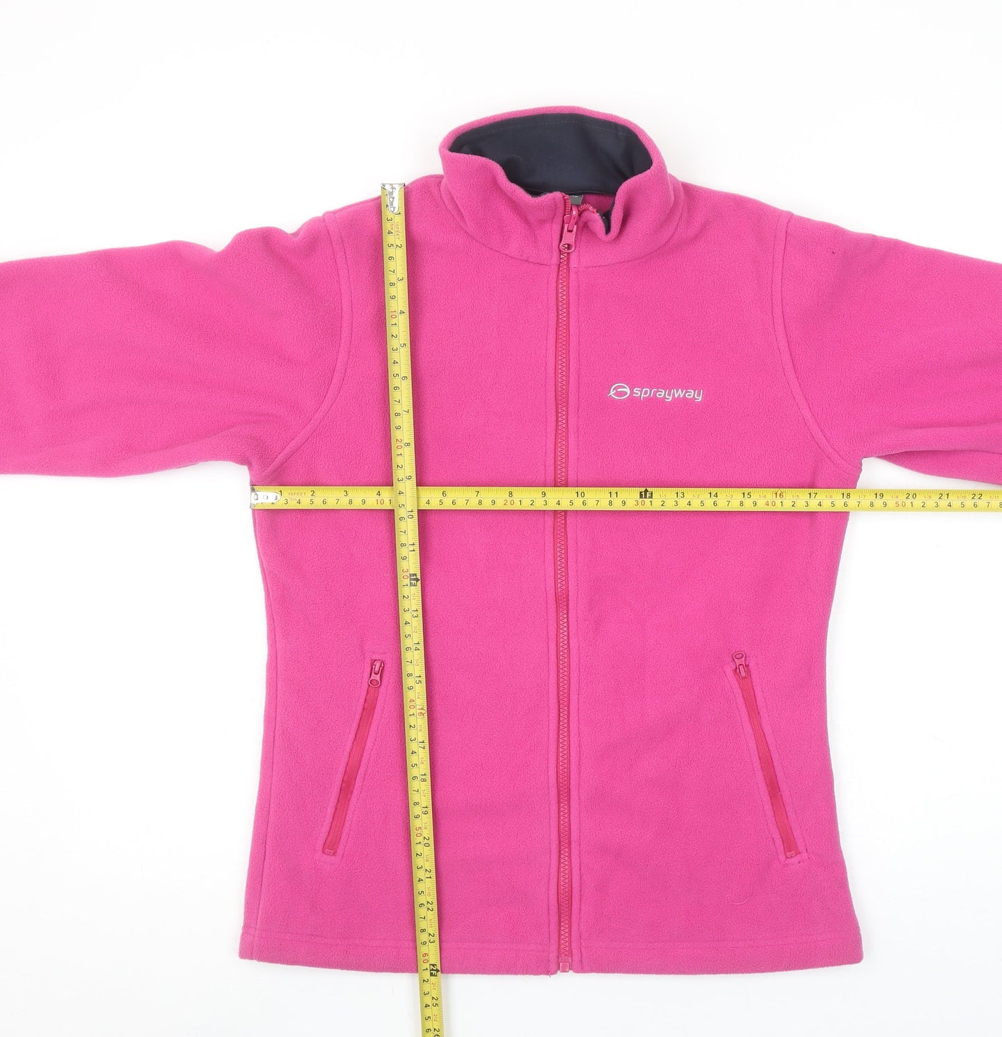 Sprayway Girls Pink Full Zip Fleece Jacket Age 12-13 Lined Lightweight Outdoor